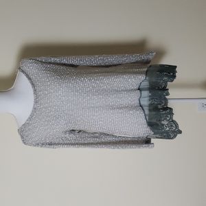 Altar'd state open knit sweater chiffon back Large